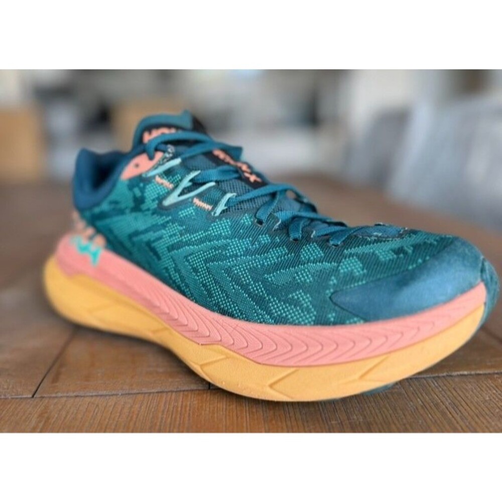 Hoka One Womens Tecton X Deep Teal Water Garden Vibram Running Sneaker US 8